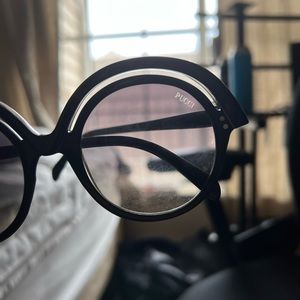 Emilio Pucci brown round sunglasses vintage style